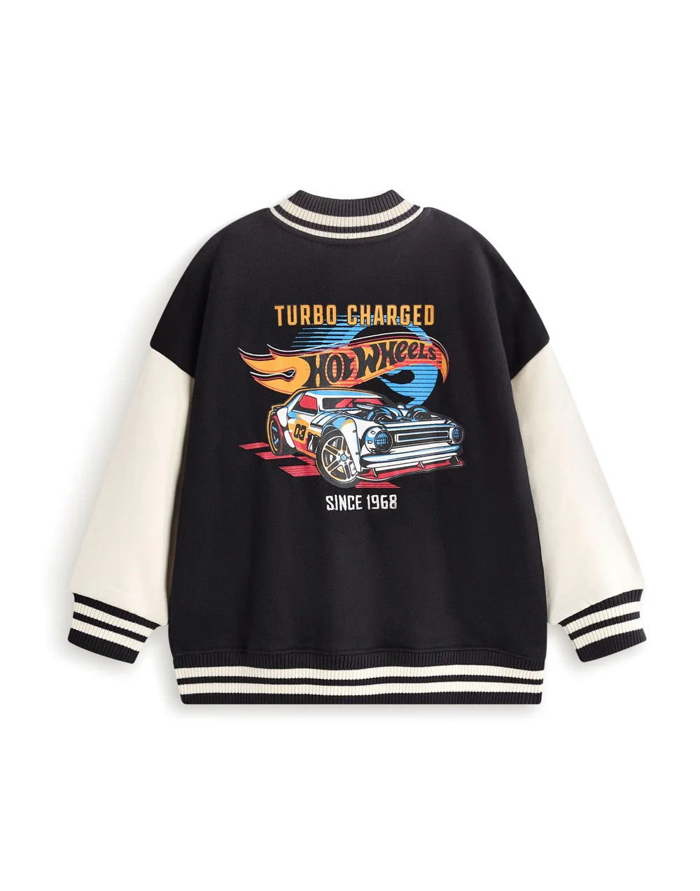 Vanilla Underground Hot Wheels Boys Black Turbo Charged Varsity Jacket (3-12 Years) - 3-4 Yrs Image 5