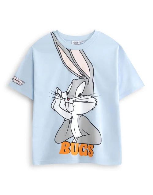Vanilla Underground Looney Tunes Boys Blue Bugs Short Sleeved T-Shirt (2-10 Years) - 8-9 yrs Image 1