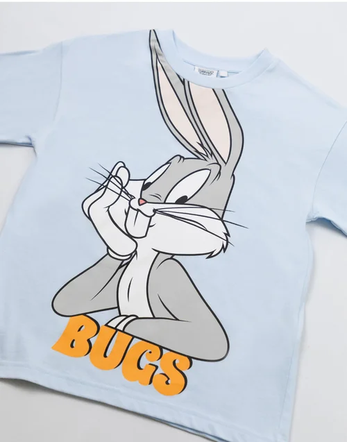 Vanilla Underground Looney Tunes Boys Blue Bugs Short Sleeved T-Shirt (2-10 Years) - 8-9 yrs Image 3
