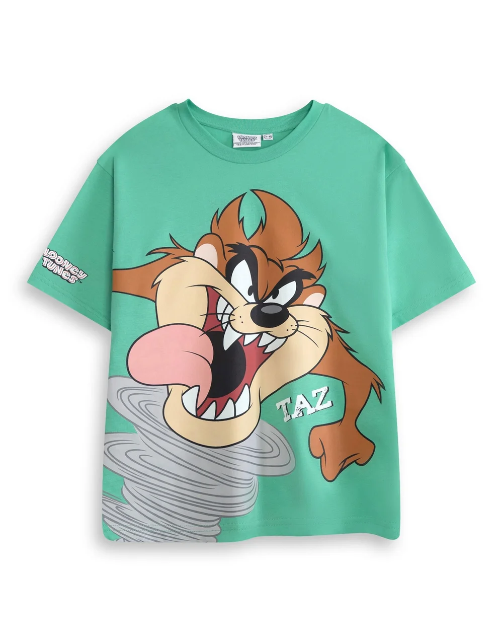 Vanilla Underground Looney Tunes Boys Green Taz Short Sleeved T-Shirt (2-10 Years) - 6-7 Yrs Image 1
