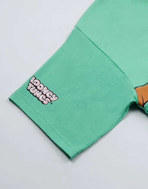 Vanilla Underground Looney Tunes Boys Green Taz Short Sleeved T-Shirt (2-10 Years) - 6-7 Yrs Image 5