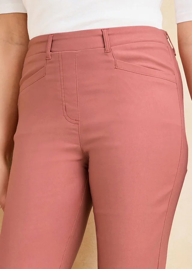 Cotton Traders Blush Super Stretchy Pull On Slim Leg Trousers