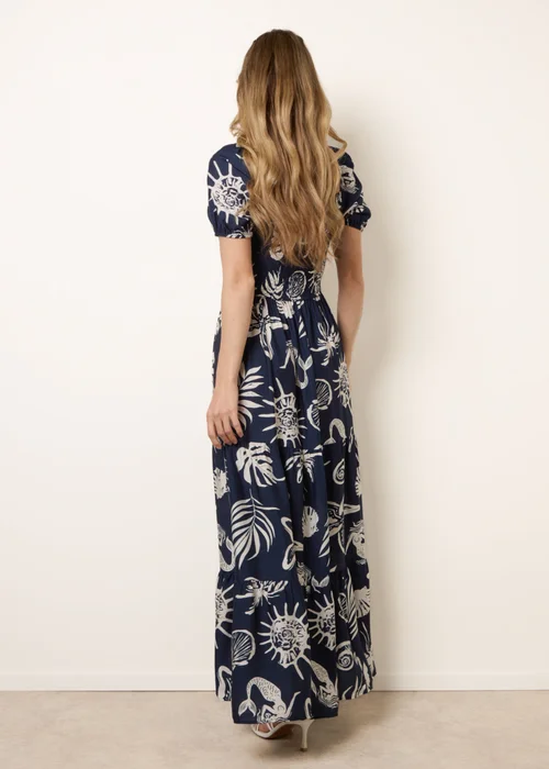 Blue Vanilla Navy Knot Front Puff Sleeve Dress - S Image 4