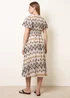 Blue Vanilla Stone Embroidered Wrap Front Midi Dress - L/XL Image 4