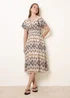 Blue Vanilla Stone Embroidered Wrap Front Midi Dress - L/XL Image 1