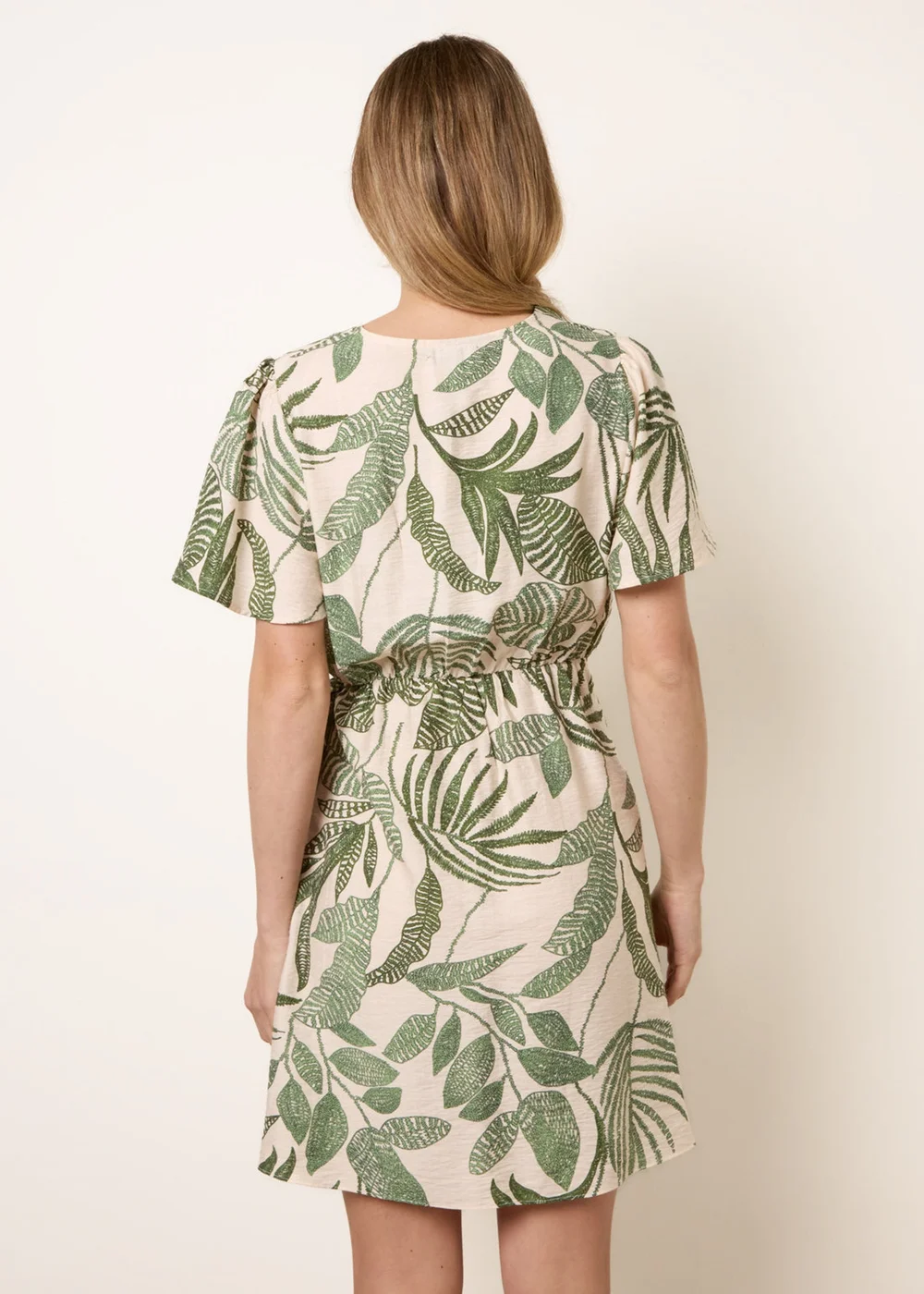 Blue Vanilla Green Wrap Front Sarong Mini Dress - L Image 4