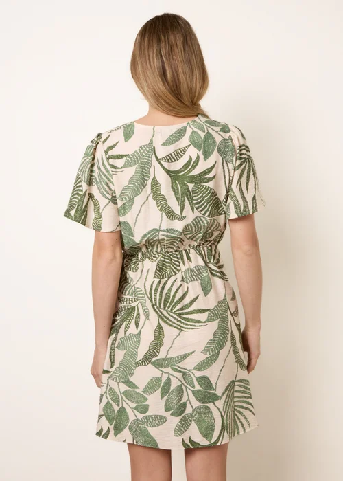 Blue Vanilla Green Wrap Front Sarong Mini Dress - L Image 4