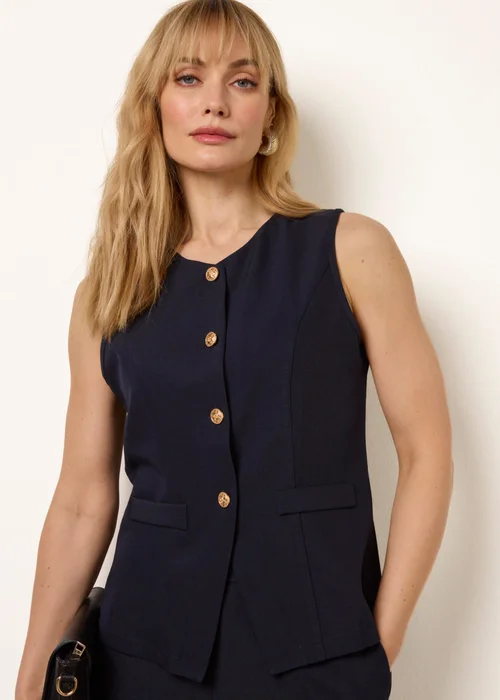 Blue Vanilla Navy Tailored Two-Piece Co-Ord Set - S Image 2