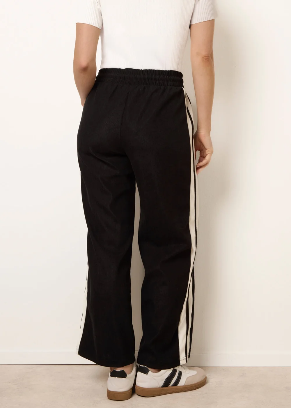 Blue Vanilla Black Corduroy Side Stripes Trousers - S Image 4
