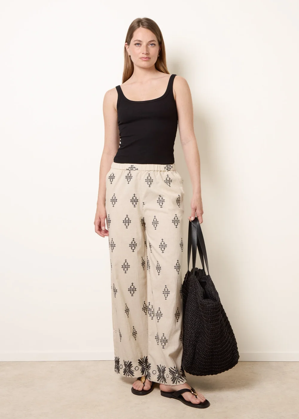 Blue Vanilla Stone Embroidered Trousers - M Image 2