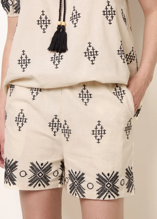 Blue Vanilla Stone Embroidered Shorts - S Image 3