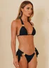 Moda Minx Black Amour Tie Side Full Brief Bikini Bottom - M Image 3