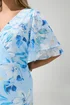 Yours London Curve Blue Floral Wrap Ruffle Hem Dress - 22 Image 4