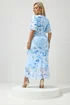 Yours London Curve Blue Floral Wrap Ruffle Hem Dress - 22 Image 3