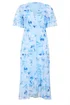 Yours London Curve Blue Floral Wrap Ruffle Hem Dress - 22 Image 5