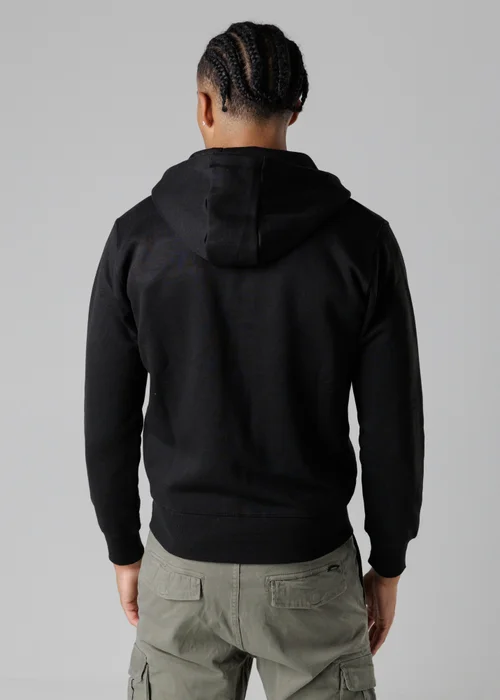 Firetrap Black Regular Fit Cotton Rich Zip Through Hoody With Drawstring - S Image 2