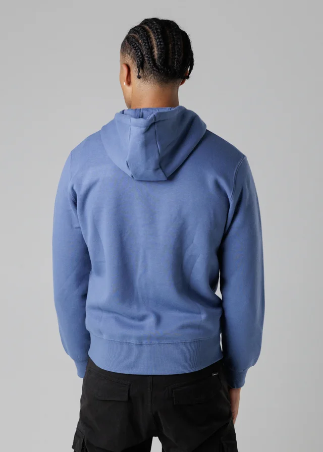 Firetrap Light Blue Regular Fit Cotton Rich Zip Through Hoody With Drawstring