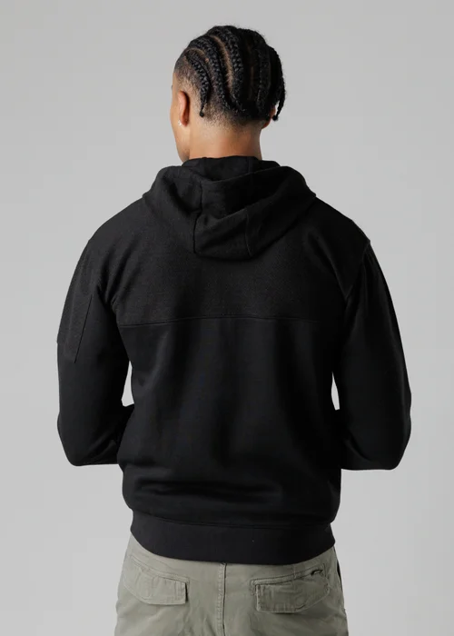 Firetrap Black Regular Fit Cotton Rich Zip Through Hoody With Sleeve Pocket - S Image 2