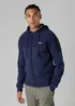 Firetrap Dark Blue Regular Fit Cotton Rich Zip Through Hoody With Sleeve Pocket - S Image 1