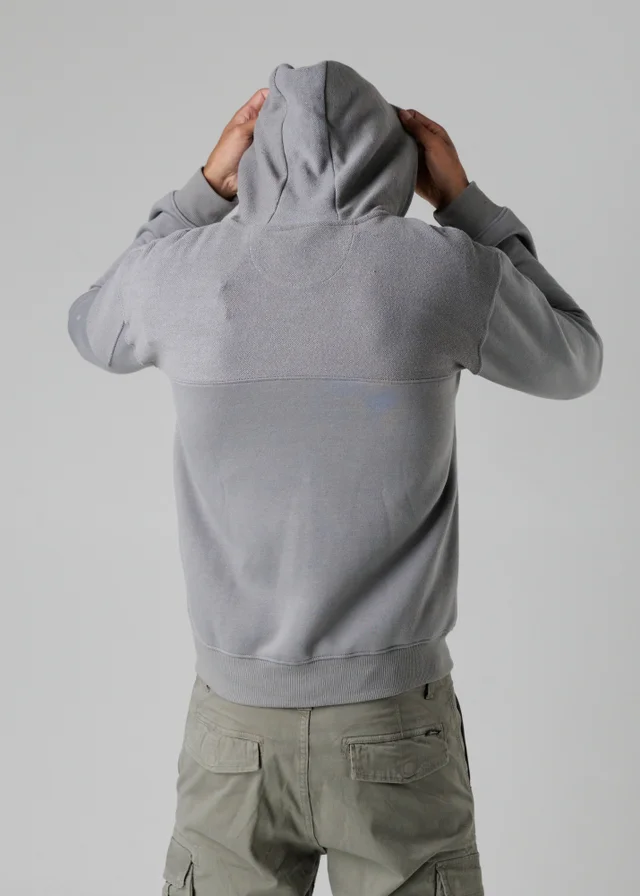 Firetrap Dark Grey Regular Fit Cotton Rich Zip Through Hoody With Sleeve Pocket
