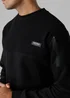 Firetrap Black Regular Fit Cotton Rich Crew Neck Sweatshirt With Sleeve Pocket - S Image 3
