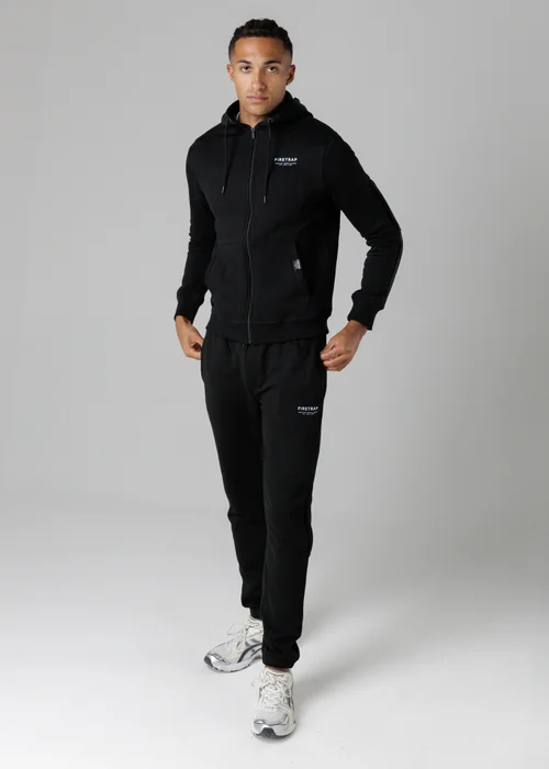Firetrap Black Regular Fit Zip Through Fleece Hoody With Drawstrings - S Image 4