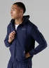 Firetrap Dark Blue Regular Fit Zip Through Fleece Hoody With Drawstrings - S Image 1