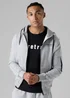 Firetrap Light Grey Regular Fit Zip Through Fleece Hoody With Drawstrings - S Image 3
