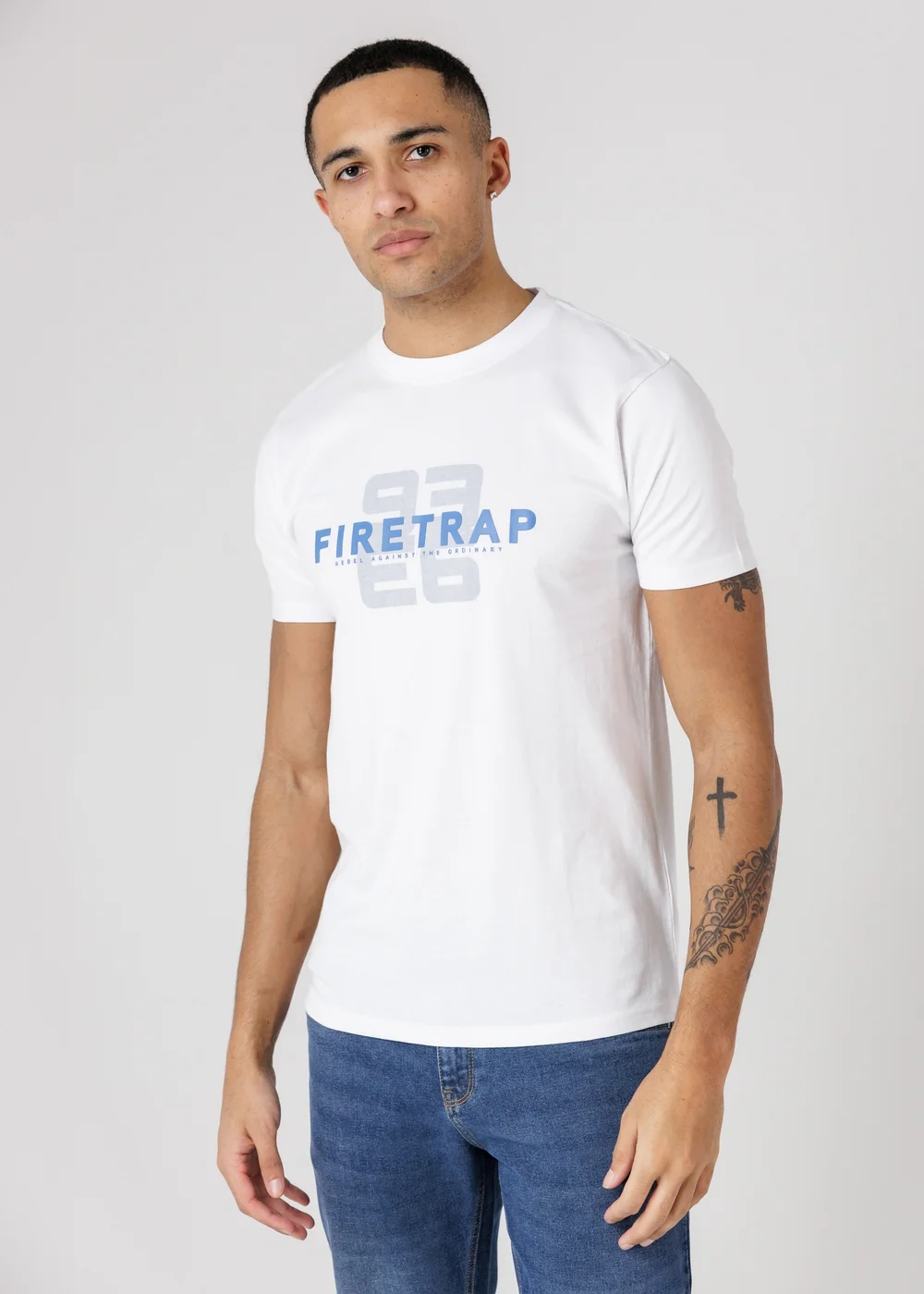 Firetrap Multi 3 Pack Regular Fit Cotton Crew T-Shirts - S Image 2