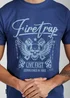 Firetrap Dark Blue Regular Fit Cotton Graphic Crew T-Shirt - S Image 3