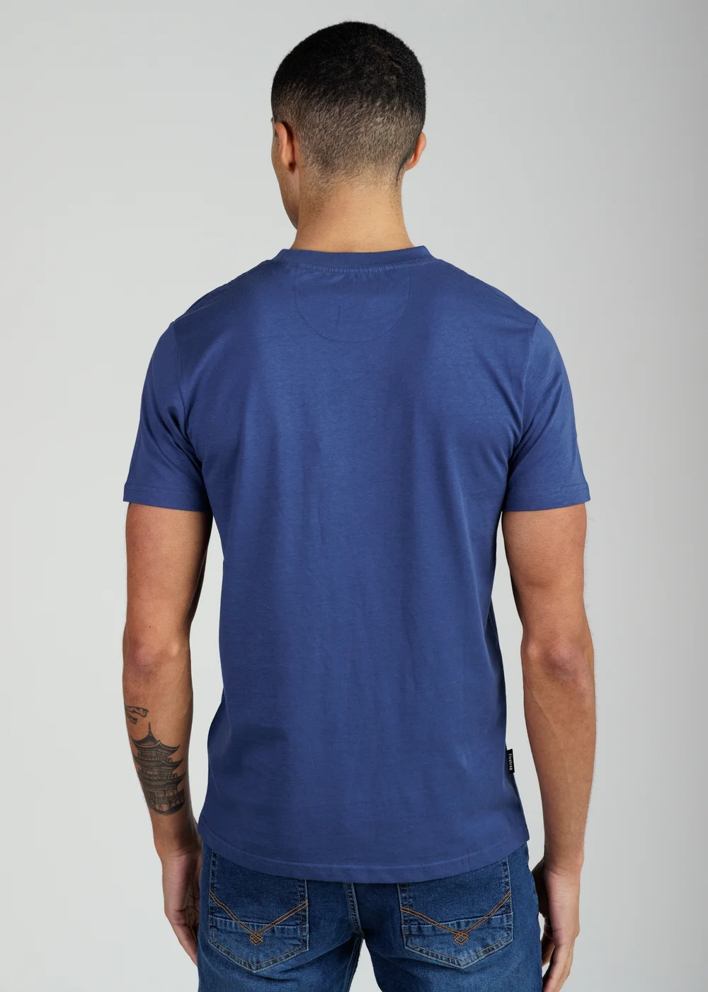 Firetrap Dark Blue Regular Fit Cotton Graphic Crew T-Shirt - S Image 2