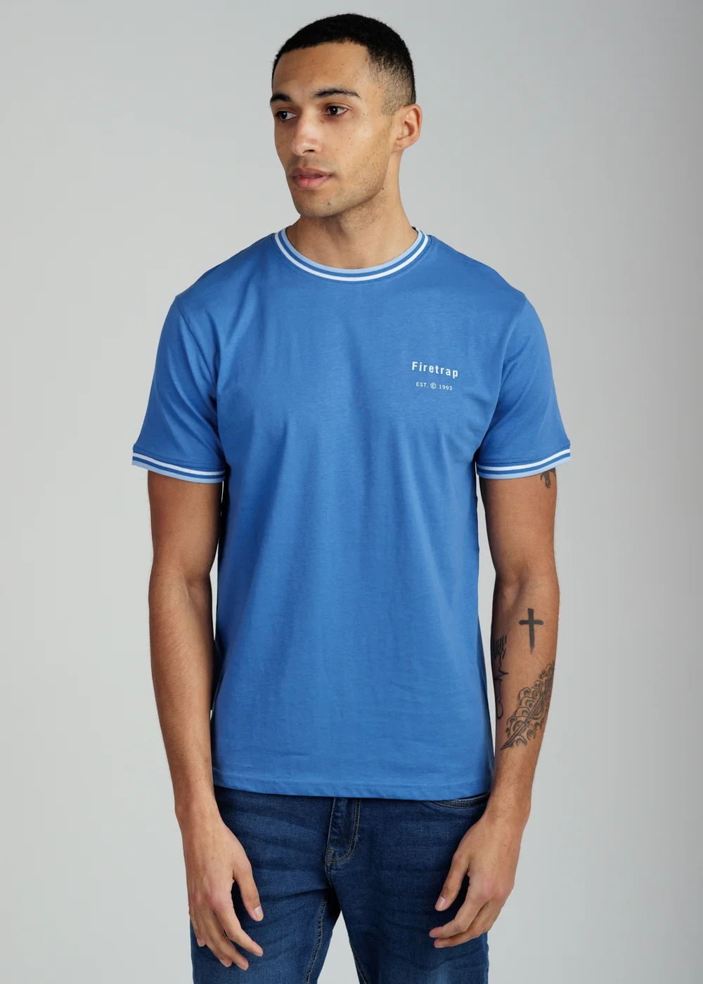 Firetrap Multi 4 Pack Regular Fit Cotton Crew T-Shirts - 2XL Image 1