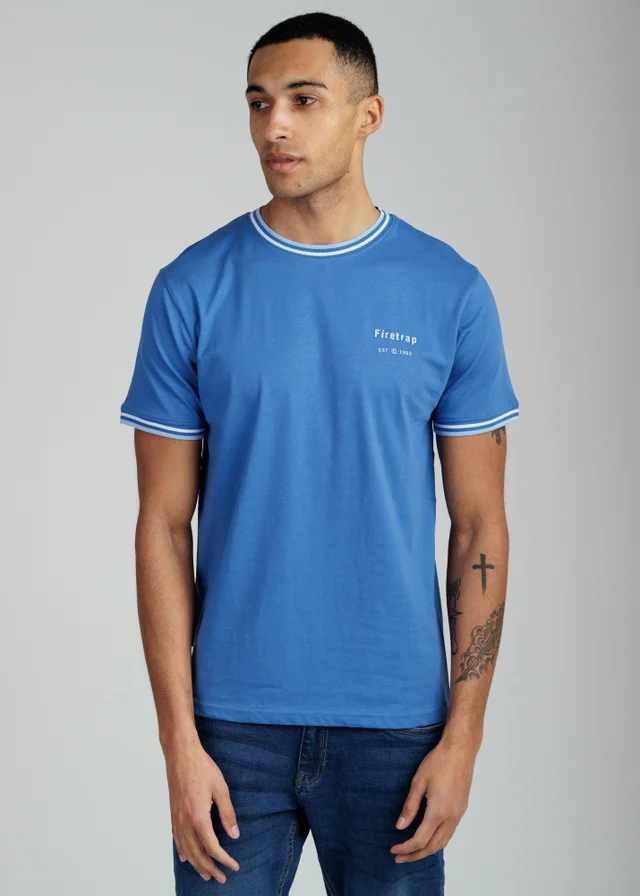 Firetrap Multi 4 Pack Regular Fit Cotton Crew T-Shirts