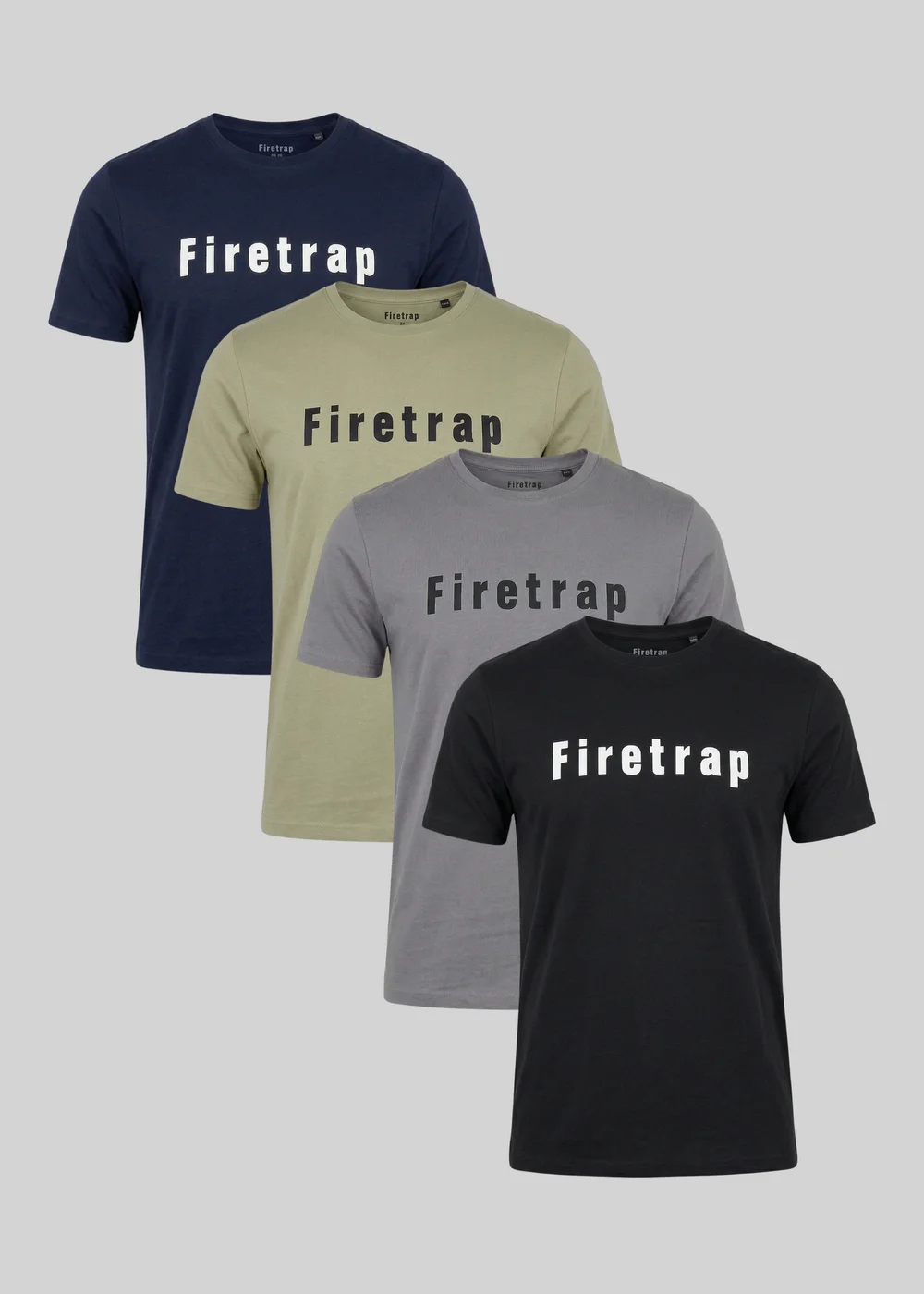 Firetrap Multi 4 Pack Regular Fit Cotton Logo Tees - L Image 1