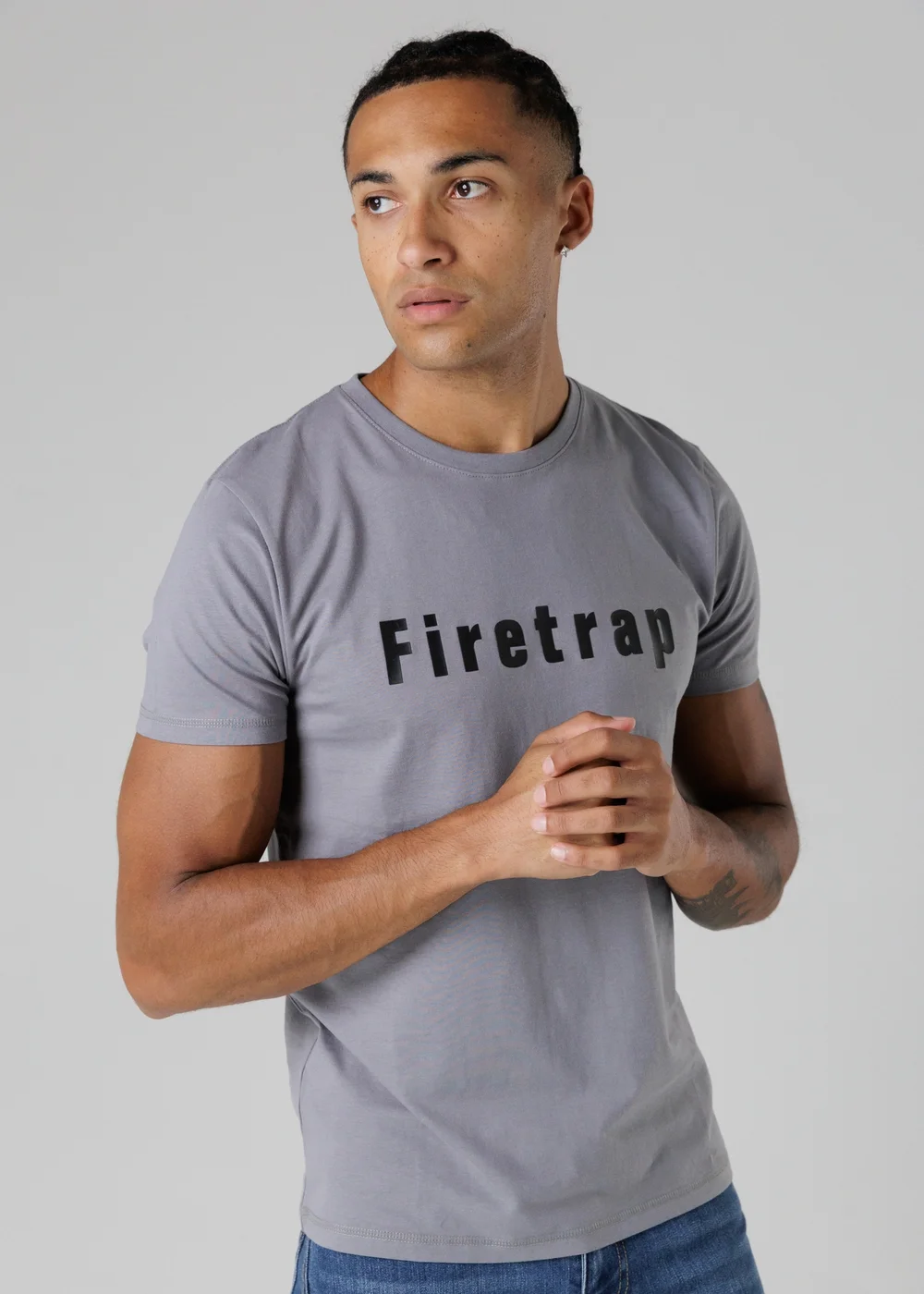 Firetrap Multi 4 Pack Regular Fit Cotton Logo Tees - L Image 3