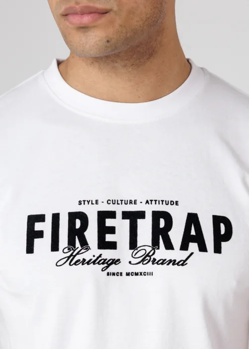 Firetrap Black 3 Pack Regular Fit Cotton Graphic Crew Neck T-Shirts - S Image 3