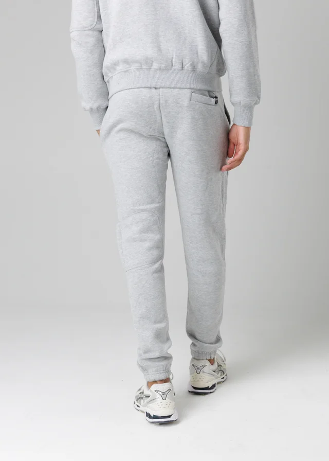 Firetrap Light Grey Regular Fit Cotton Blend Fleece Joggers With Drawstring Waist