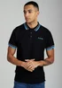 Firetrap Black Regular Fit Cotton Button Polo Shirt With Contrast Trim - S Image 1
