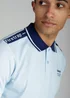 Firetrap Light Blue Regular Fit Cotton Jersey Polo With Taping - S Image 3