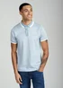 Firetrap Light Blue Regular Fit Cotton Rich Jacquard Polo - L Image 1