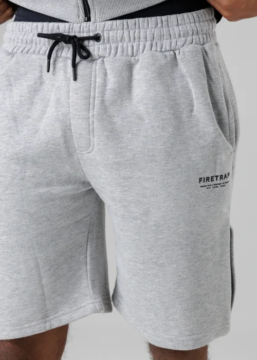 Firetrap Light Grey Regular Fit Cotton Blend Fleece Shorts With Drawstring Waist - XL Image 3