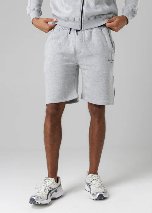Firetrap Light Grey Regular Fit Cotton Blend Fleece Shorts With Drawstring Waist - XL Image 1