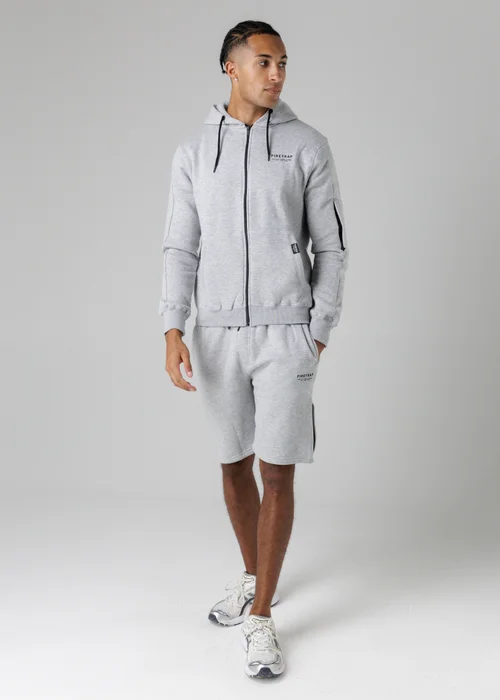 Firetrap Light Grey Regular Fit Cotton Blend Fleece Shorts With Drawstring Waist - XL Image 4