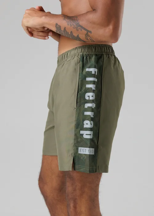 Firetrap Khaki Regular Fit Swim Shorts With Elasticated Drawstring Waist - M Image 3