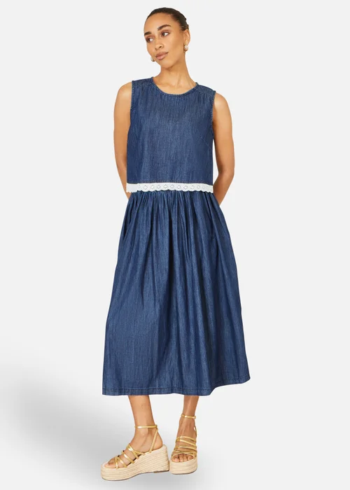 Yumi Blue Chambray Gathered Skirt - 10 Image 2