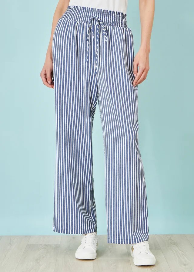 Yumi Blue Stripe Relaxed Trousers