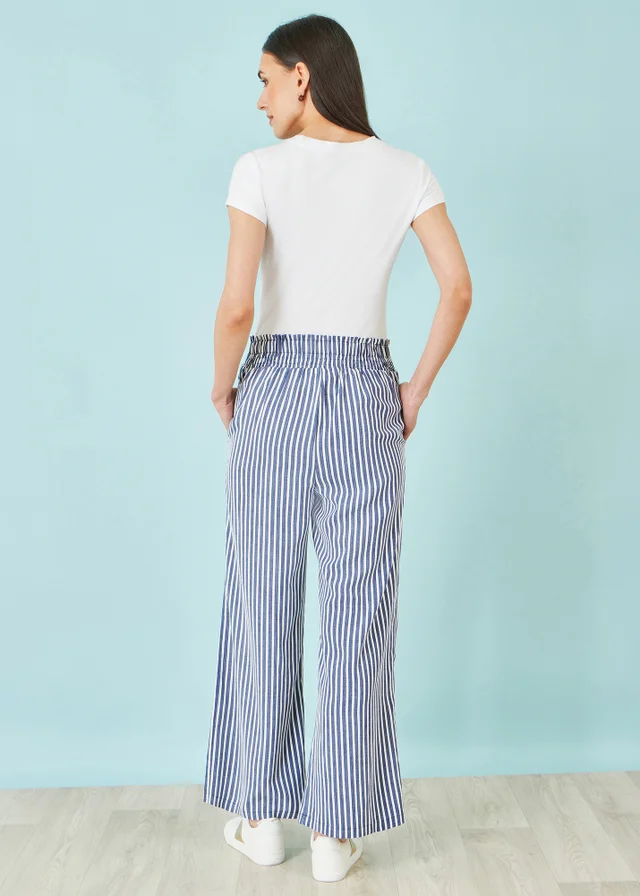 Yumi Blue Stripe Relaxed Trousers