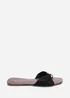 Where's That From Arc Ruched Buckle Black Suede Slide On Sandal - 6 Image 2