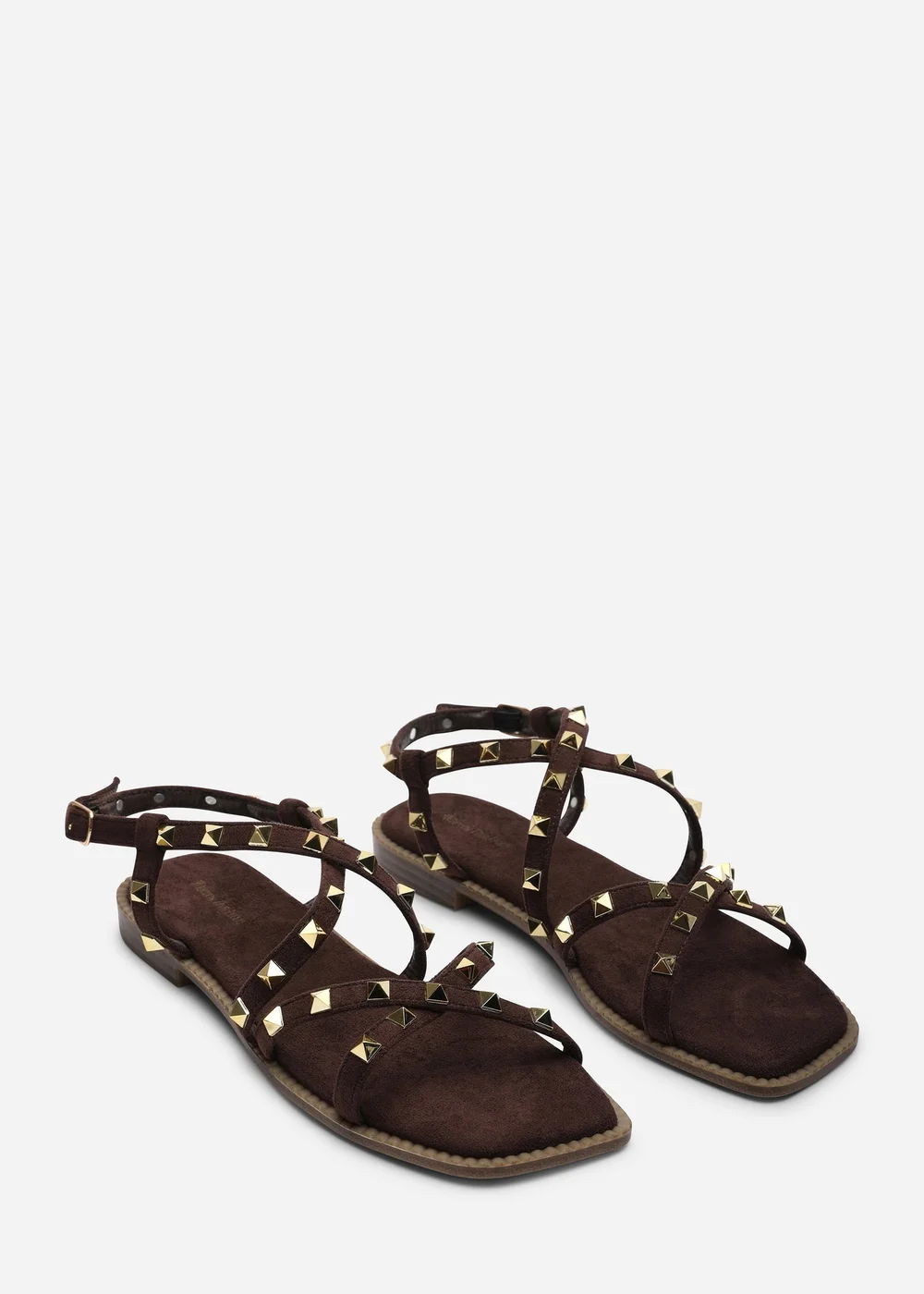 Where's That From Montana Gladiator Sandal With Studd Detail In Dark Brown Faux Suede - 5 Image 4