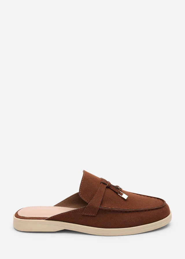 Where's That From Twilight Flat Slip On Loafer With Tassel Detail In Brown